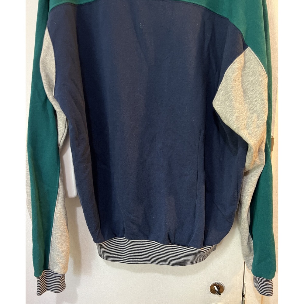 Vtg Boston Traders Mens L Large Full Button Up Cotton Bomber Jacket Blue - Picture 7 of 7